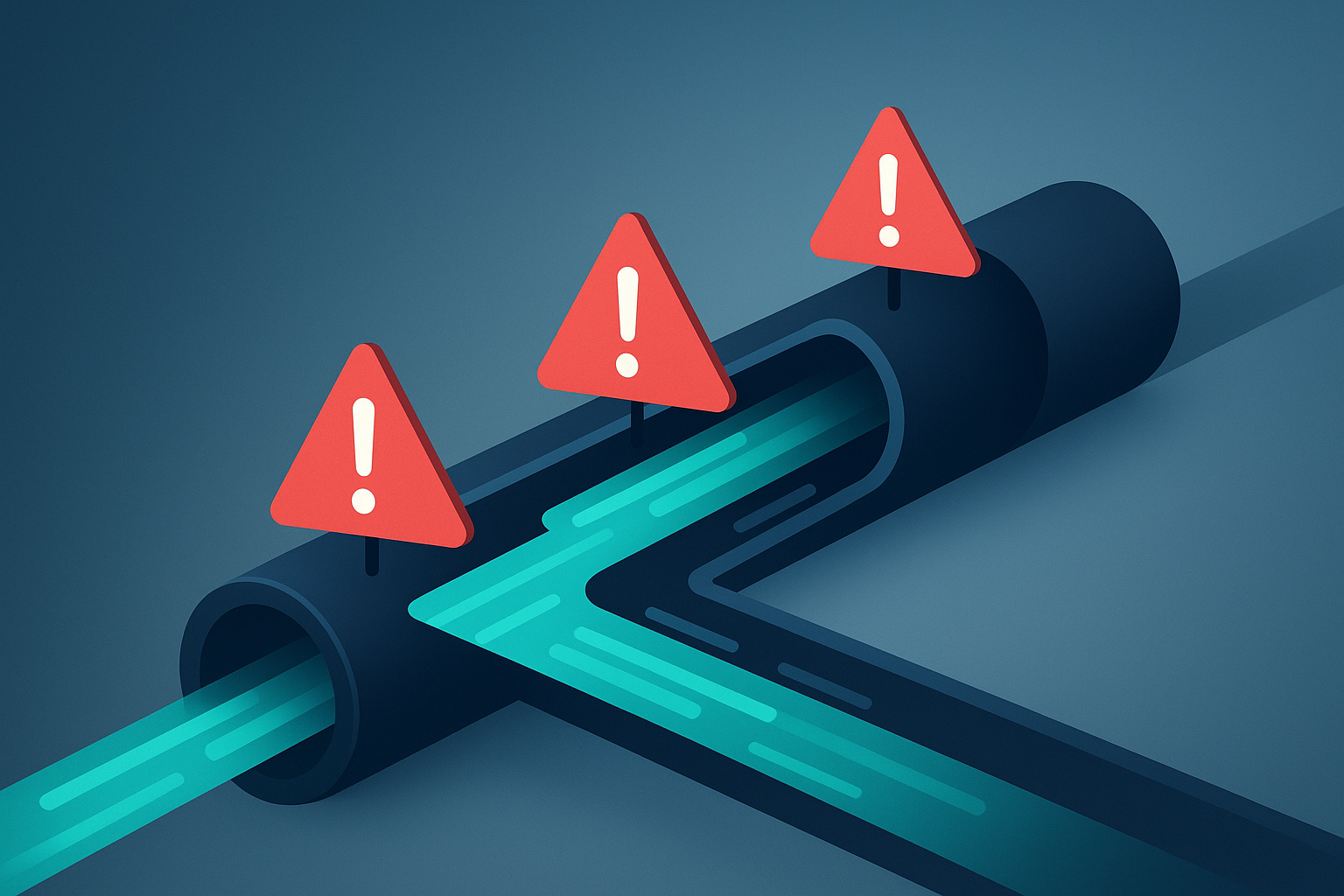 Tech illustration showing bias entry points in AI data pipelines