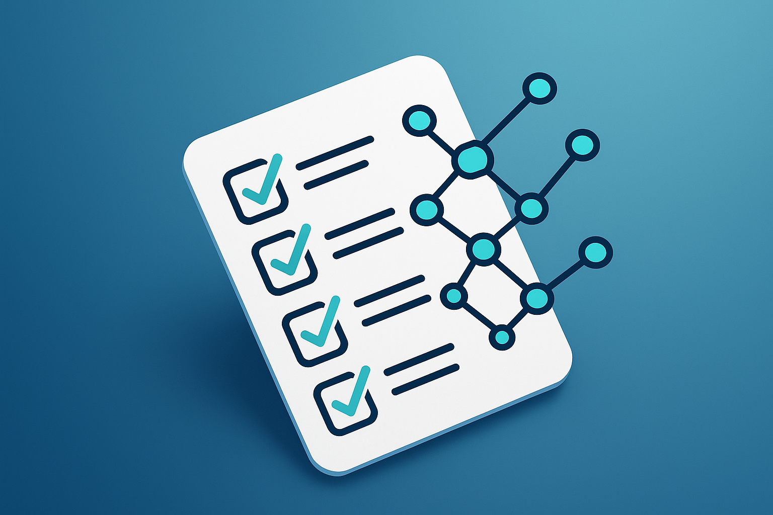 Illustration of checklist for AI implementation with scraped data