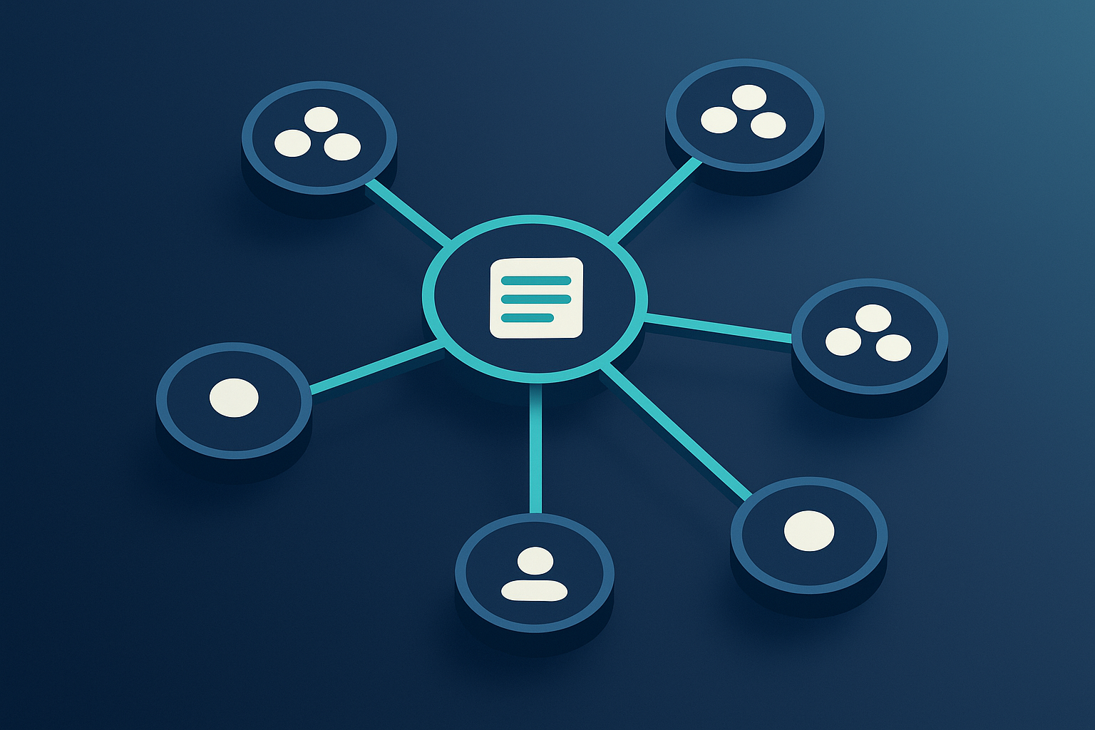 Internal link targets with interconnected topic clusters and nodes