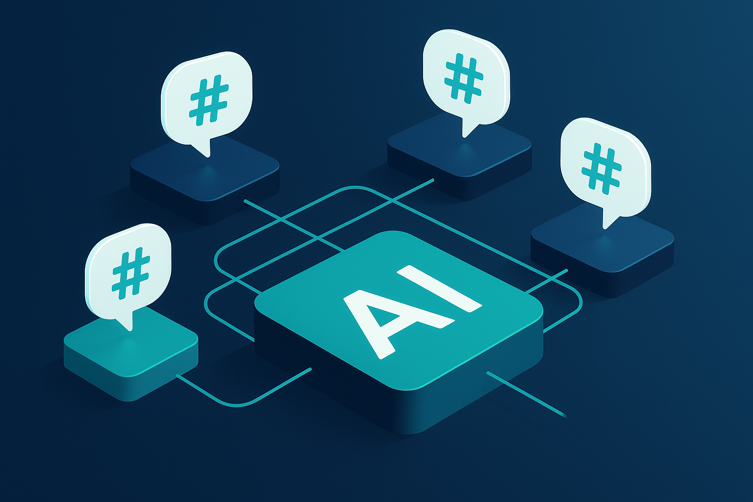 AI surfaces generating brand mentions with connected nodes