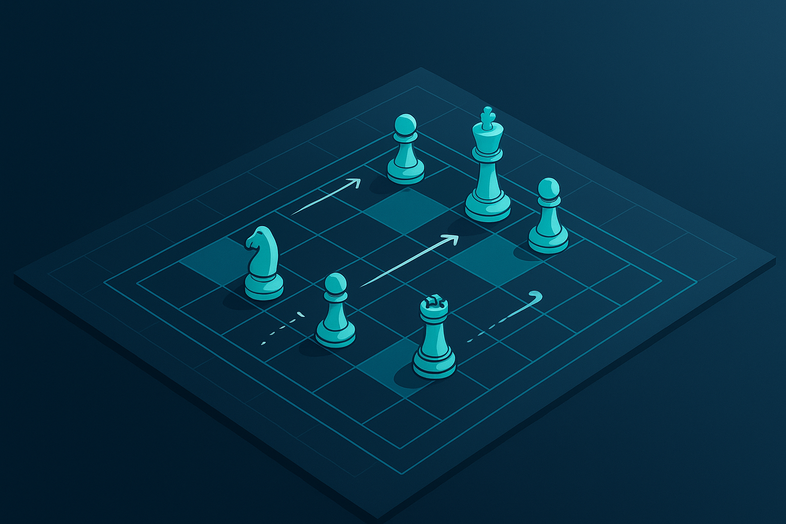 Blueprint chessboard showing a strategic AEO perspective