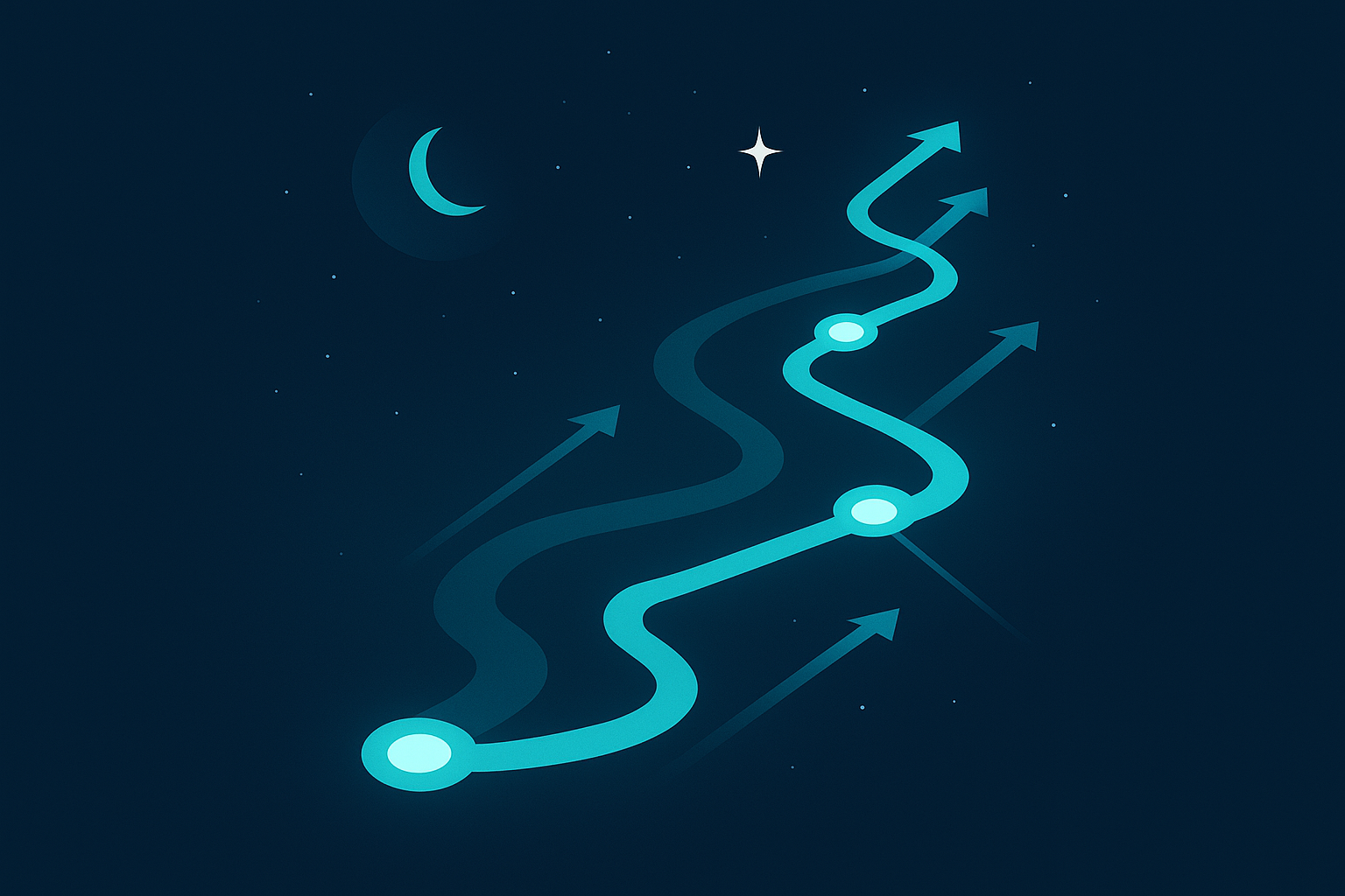 Cosmic pathway illustration of GEO's strategic impact for executives