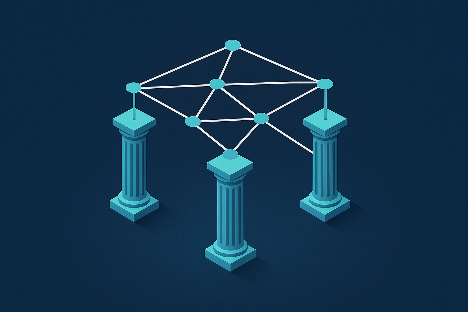 Internal links visualized as supporting pillars in a network