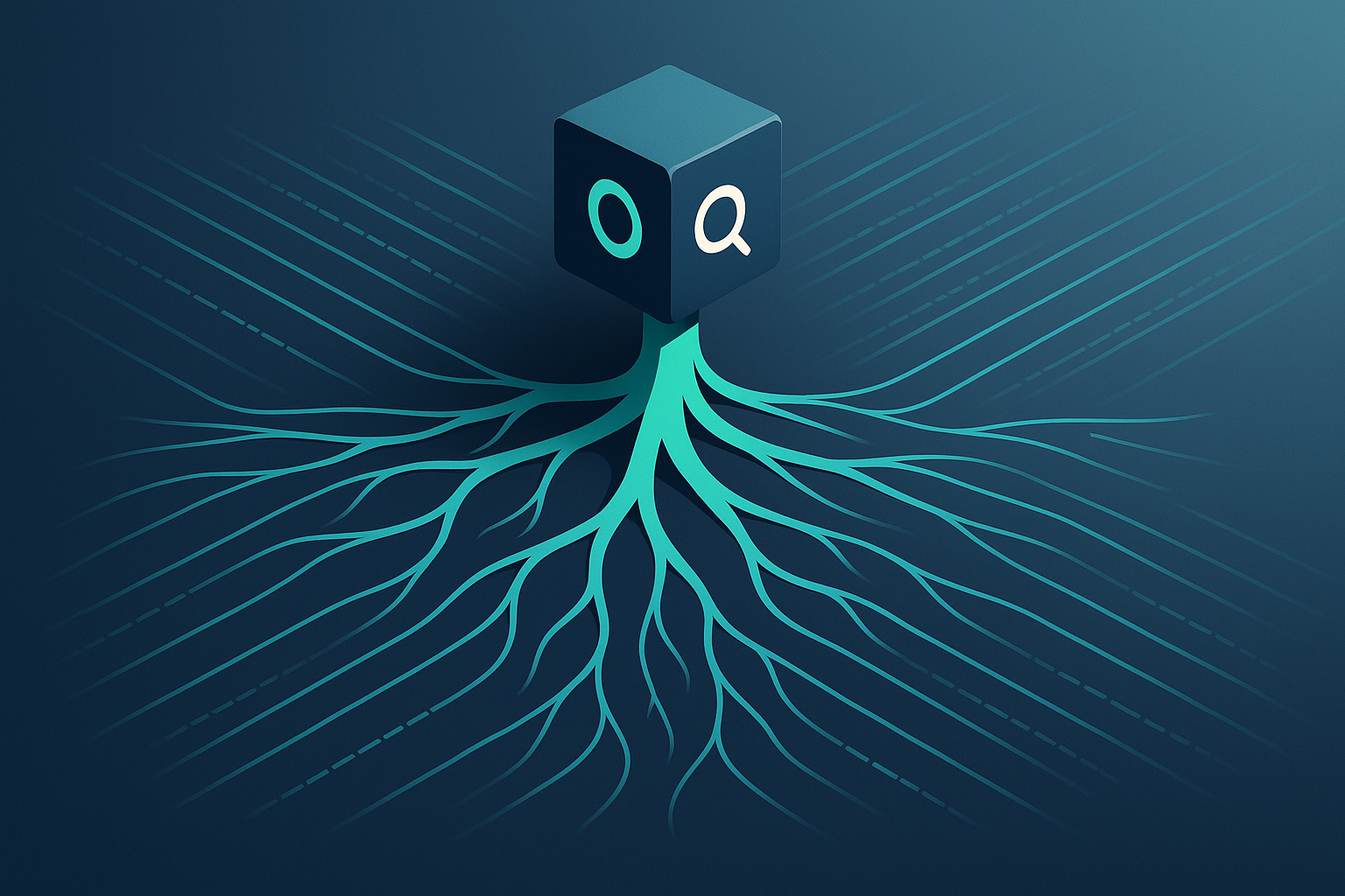 Illustration of Deep Search's expansive coverage like spreading roots