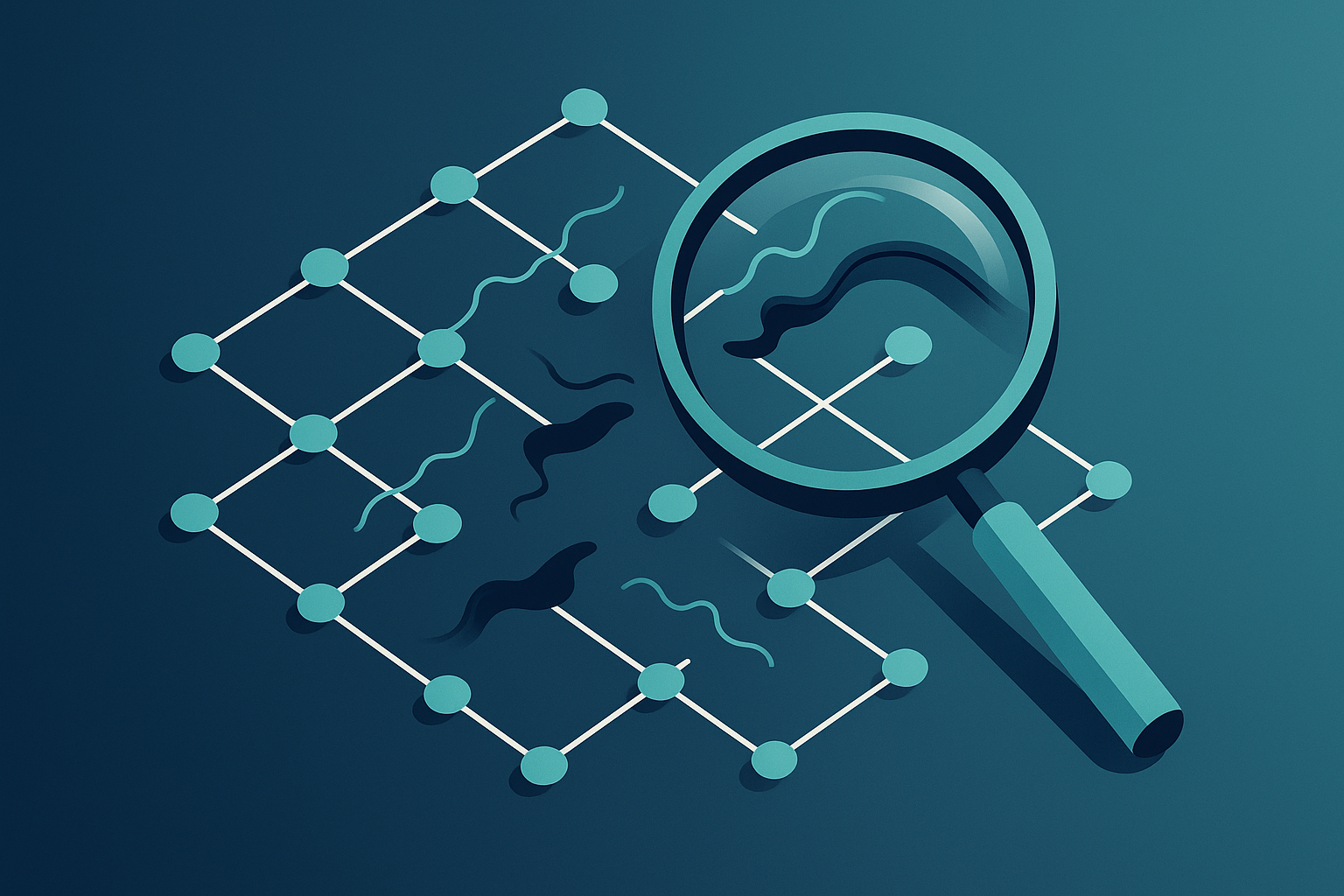 Illustration of gaps in a data network highlighting Deep Search uncertainties