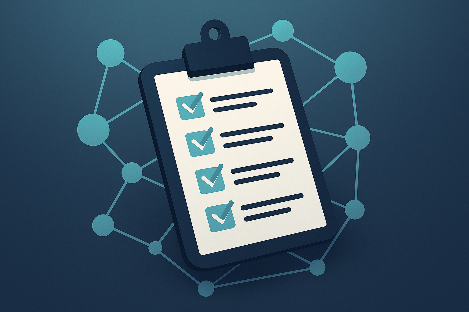 Illustration of checklist for AI implementation with scraped data