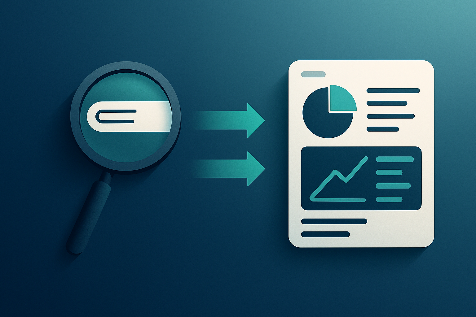 Blueprint showing shift from magnifying glass to research dashboard