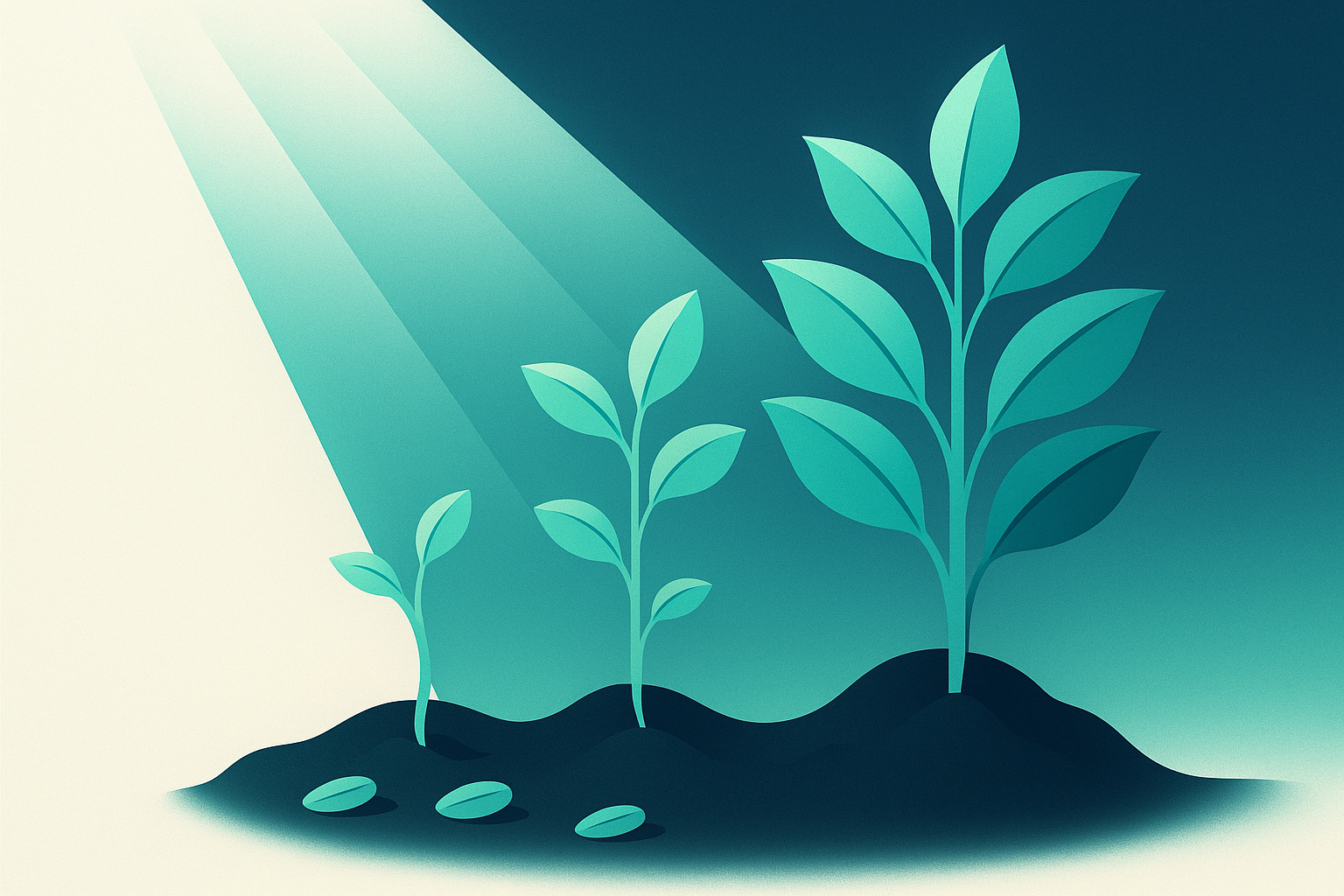 Visual of seeds growing to represent publisher benefits from revenue sharing