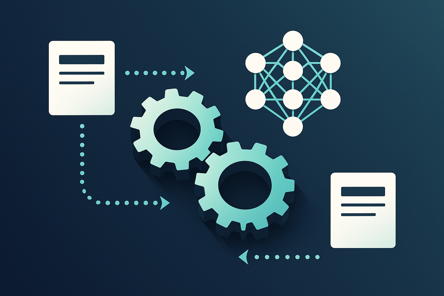 Gears and data flow illustrating self-supervised learning mechanism