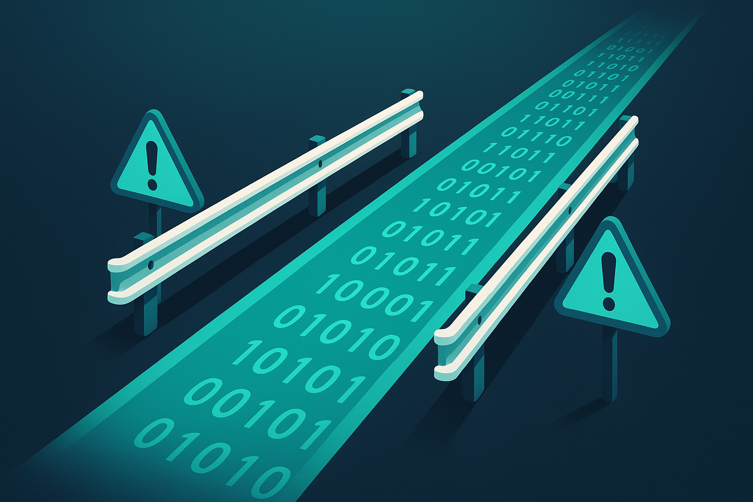 Illustration of guardrails on a data highway for SelfCite limitations