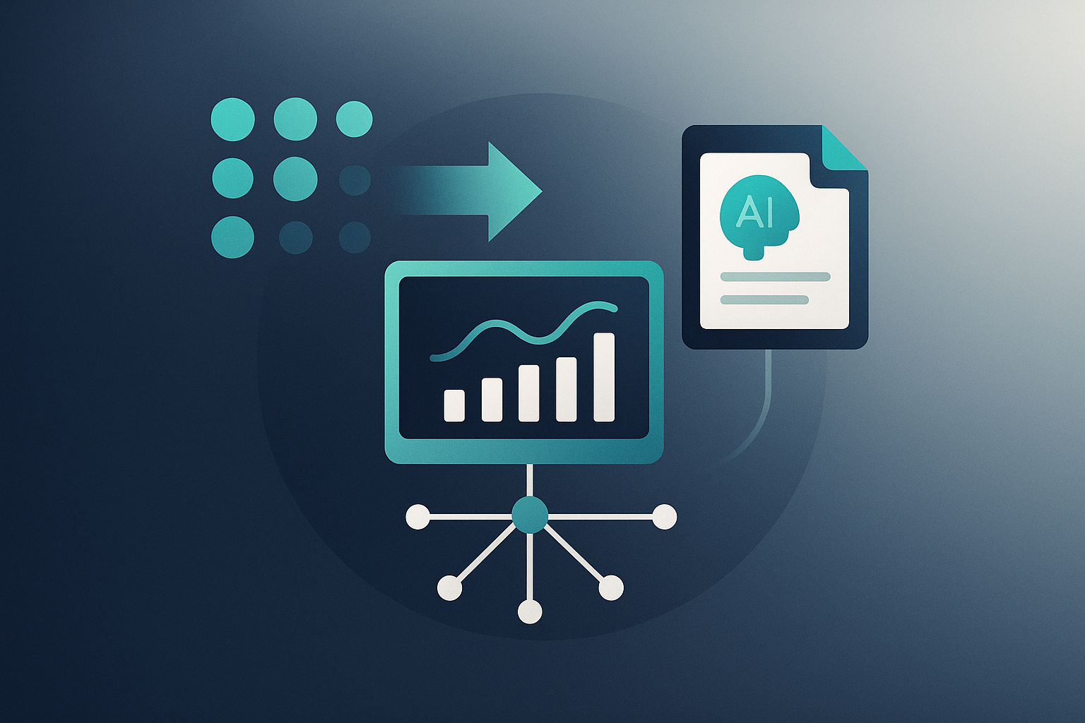 Illustration representing Enterprise workflow: turning cluster insights into publishable, AI-friendly briefs
