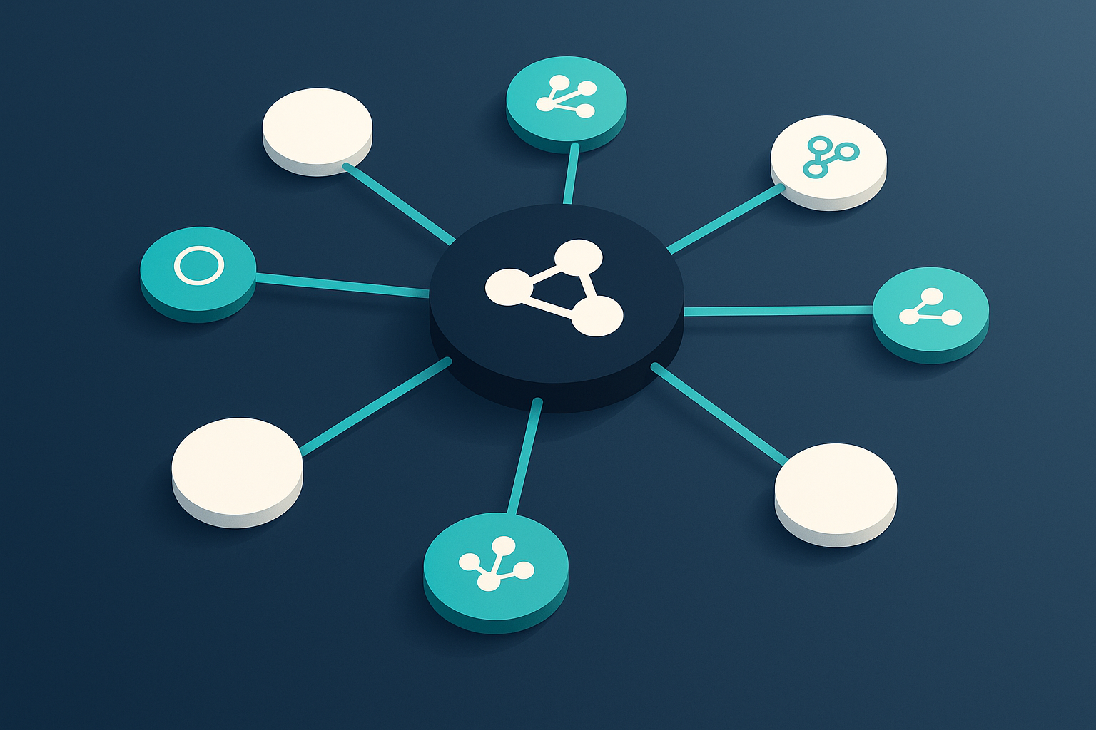 Internal link targets with interconnected topic clusters and nodes
