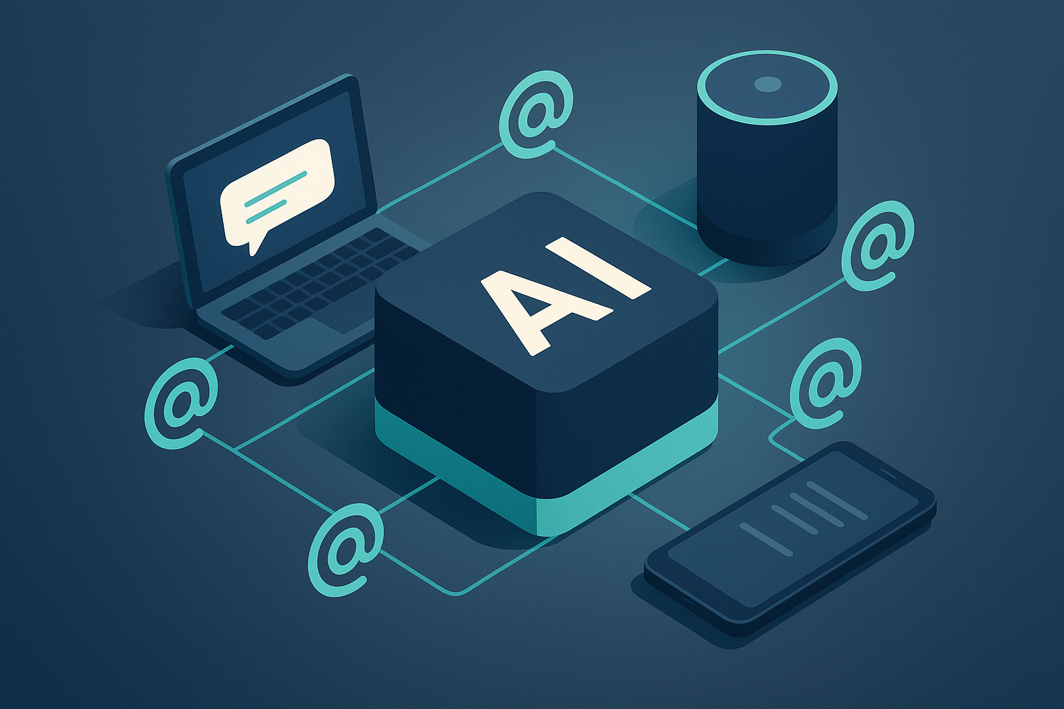 AI surfaces generating brand mentions with connected nodes