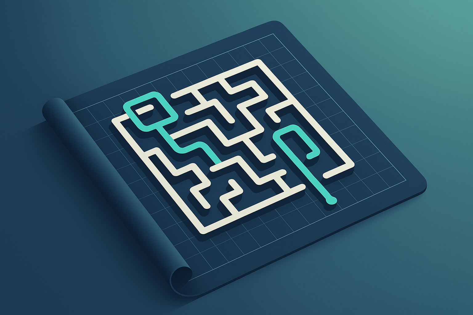 Blueprint maze illustrating common AEO mistakes and corrections