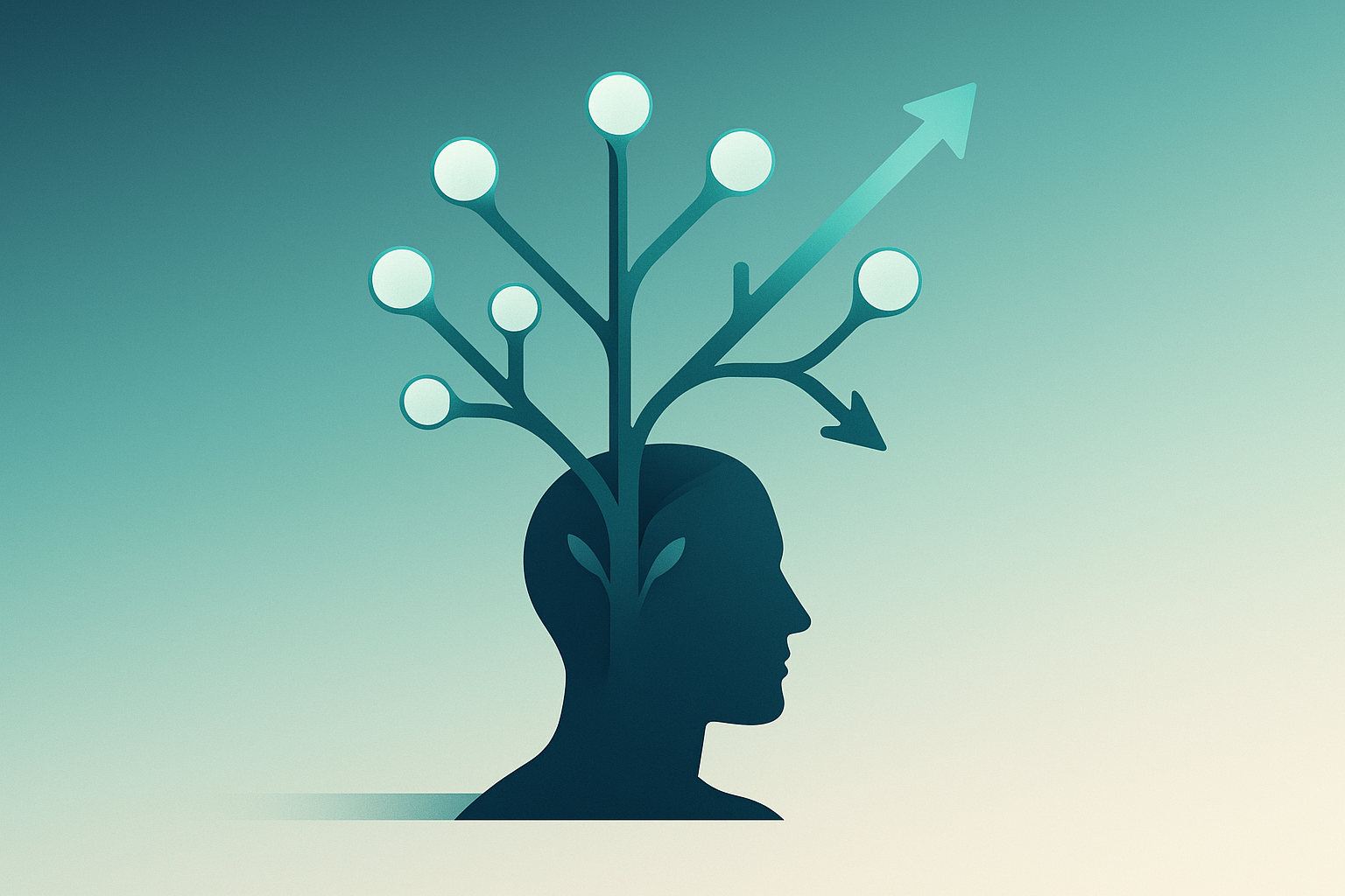 Illustration of strategic insights with growth and vision for executives