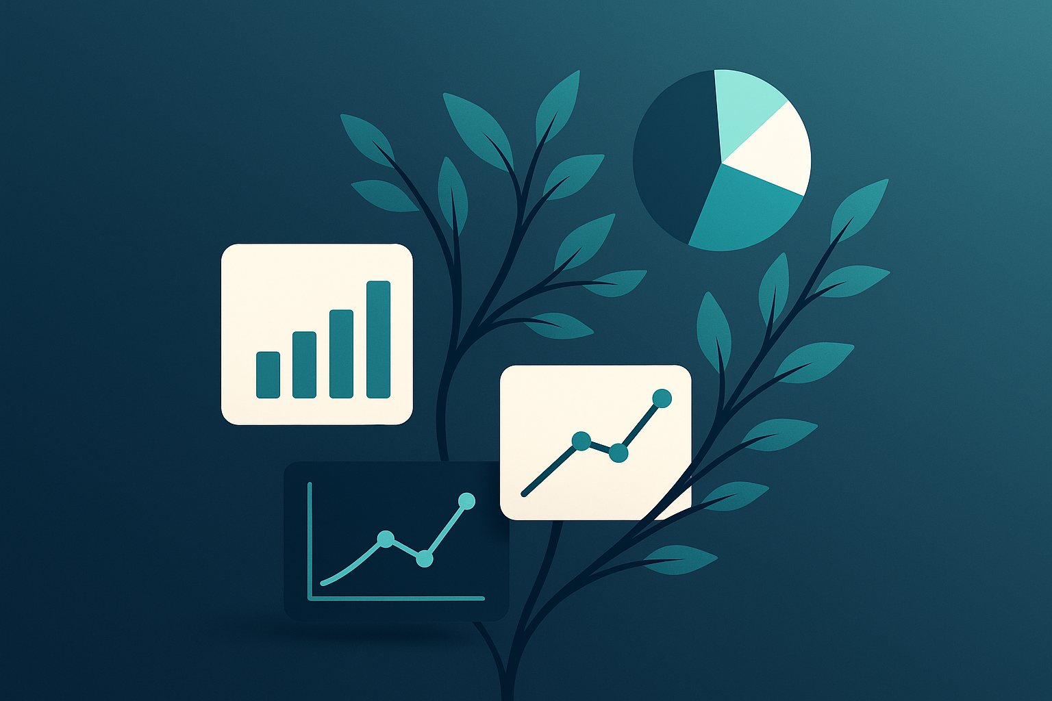 Illustration of data charts representing key findings from entity optimization