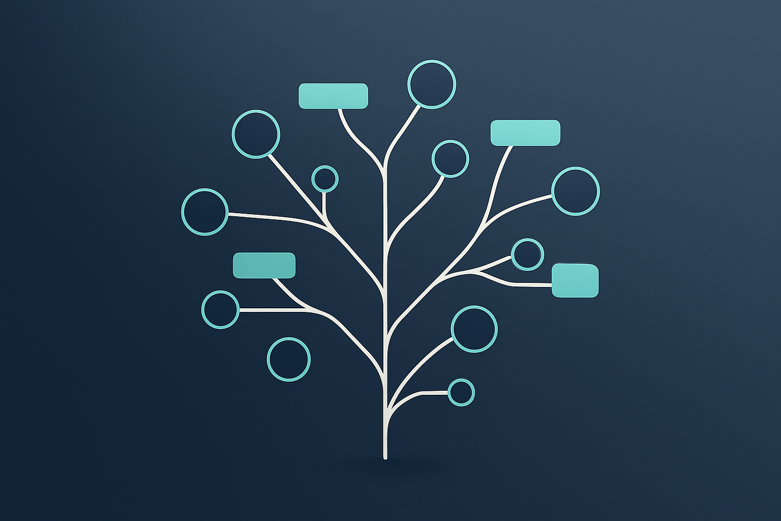 Illustration of an entity map with interconnected nodes and ID tags