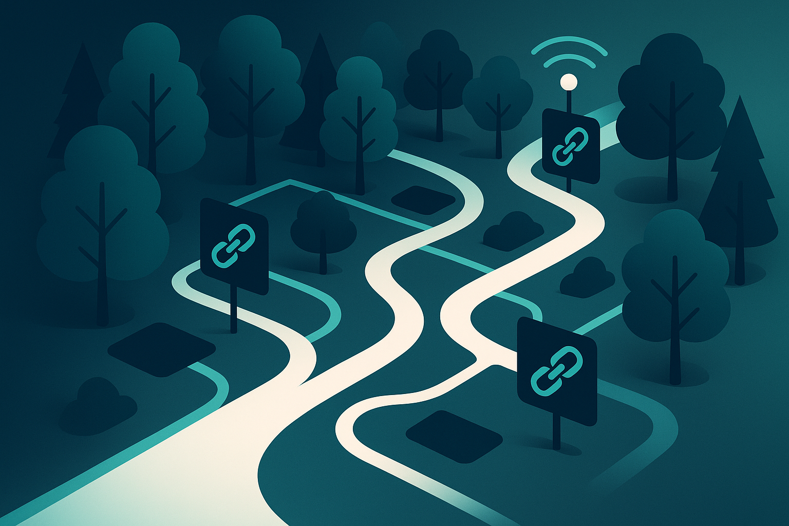 Illustration of pathways and links for content optimization