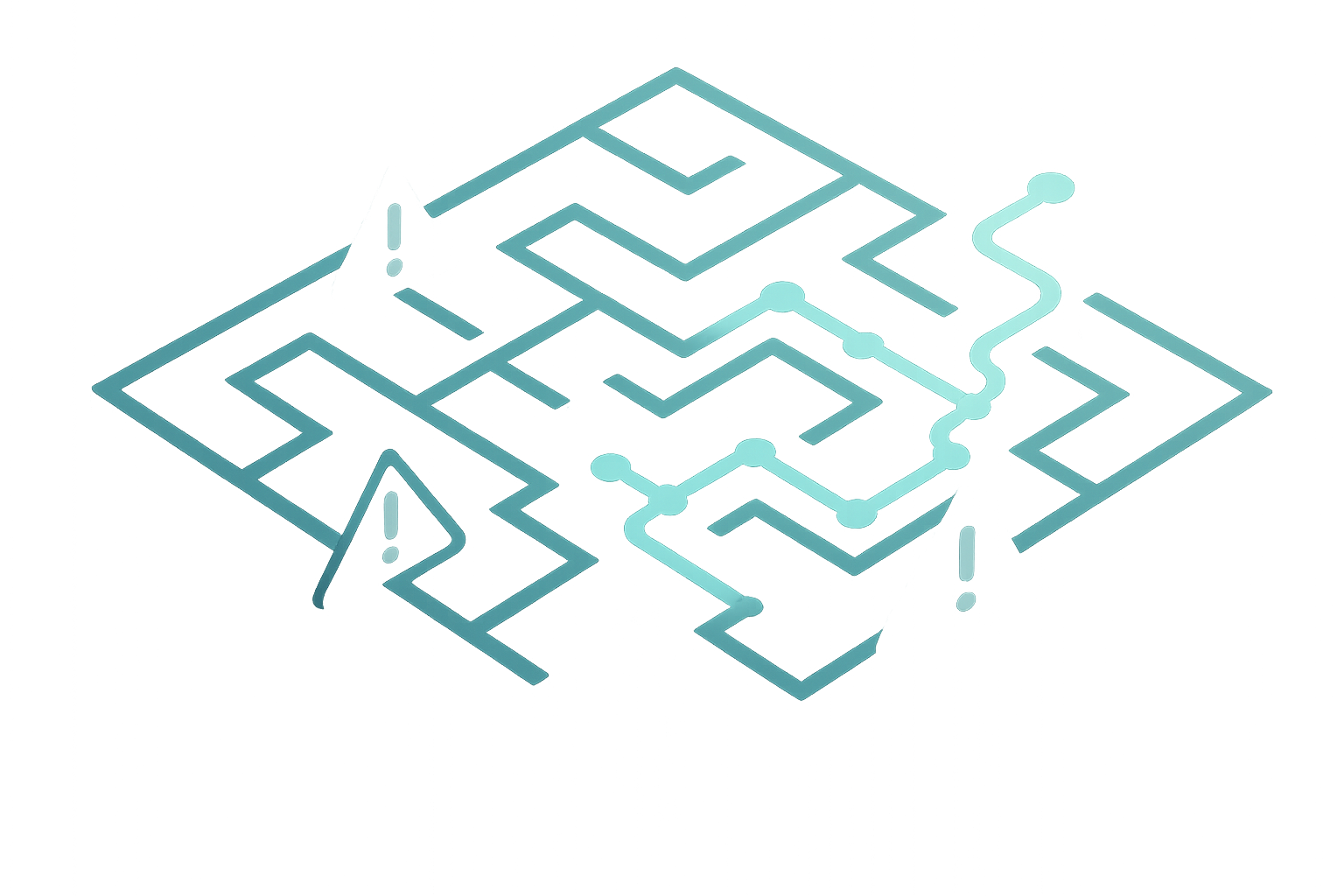 Illustration of a maze representing lessons learned and troubleshooting