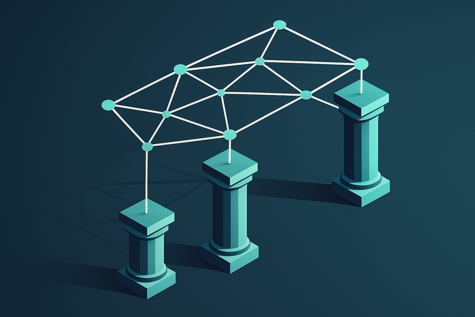 Internal links visualized as supporting pillars in a network