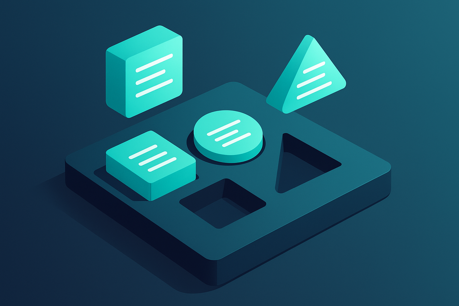 Visual of different structured data formats fitting into slots
